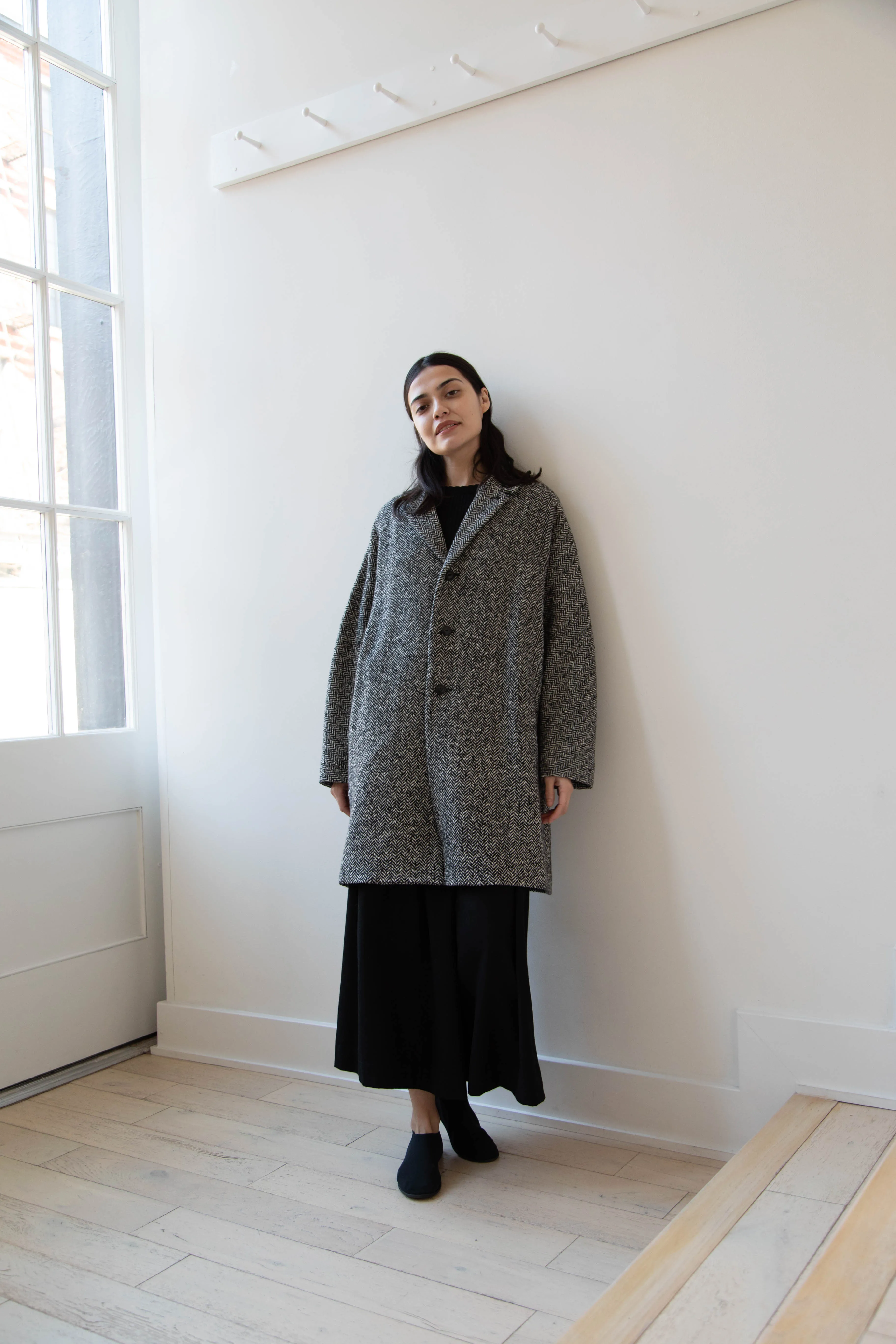 Arts & Science | Grandpa City Coat in Black Herringbone