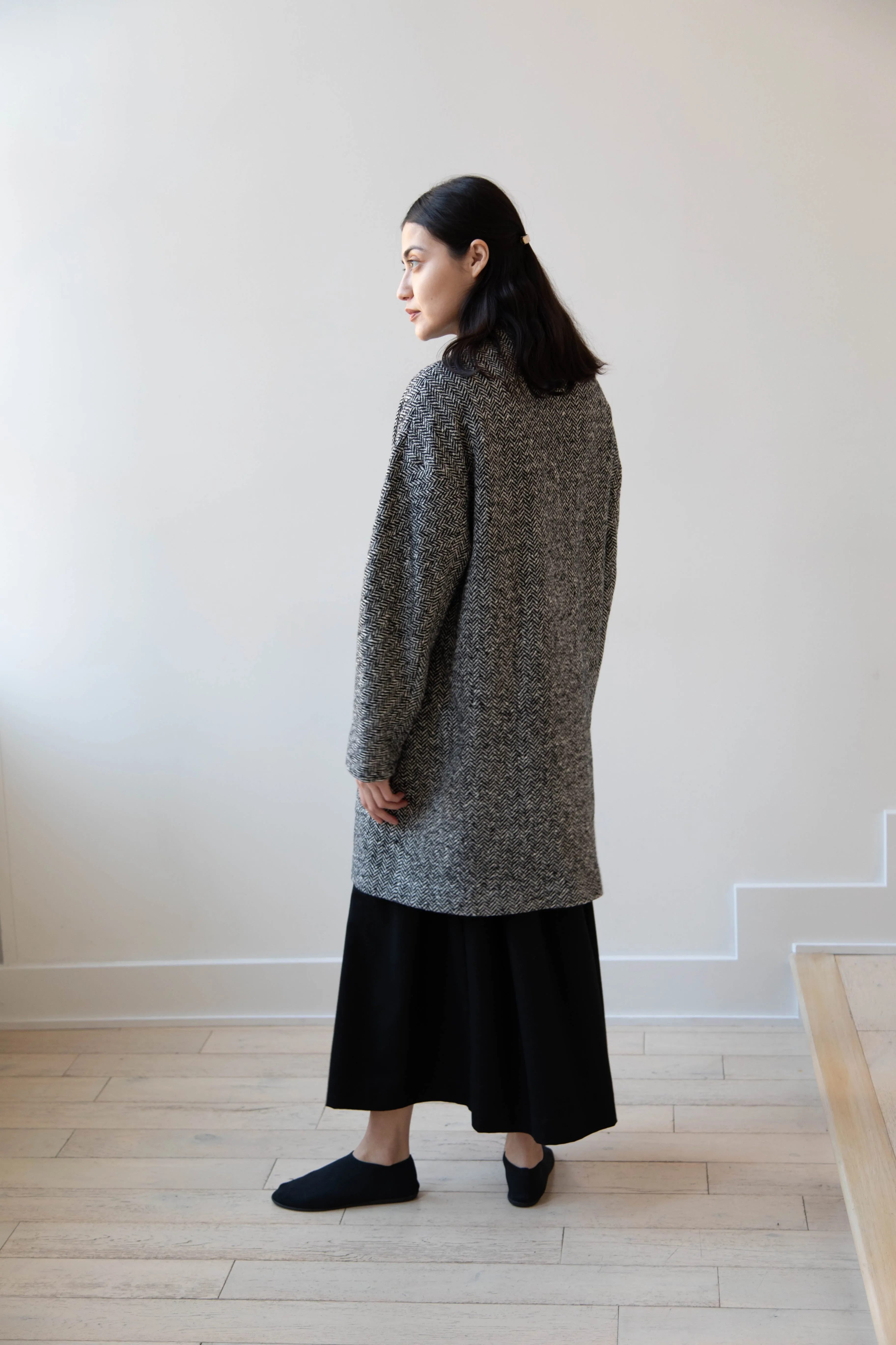 Arts & Science | Grandpa City Coat in Black Herringbone