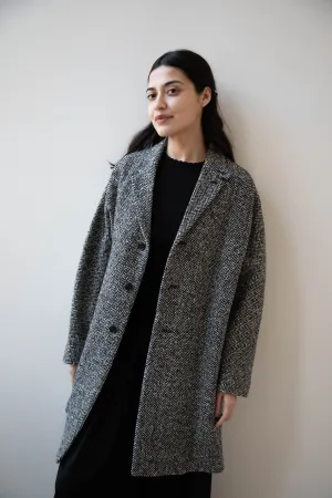 Arts & Science | Grandpa City Coat in Black Herringbone