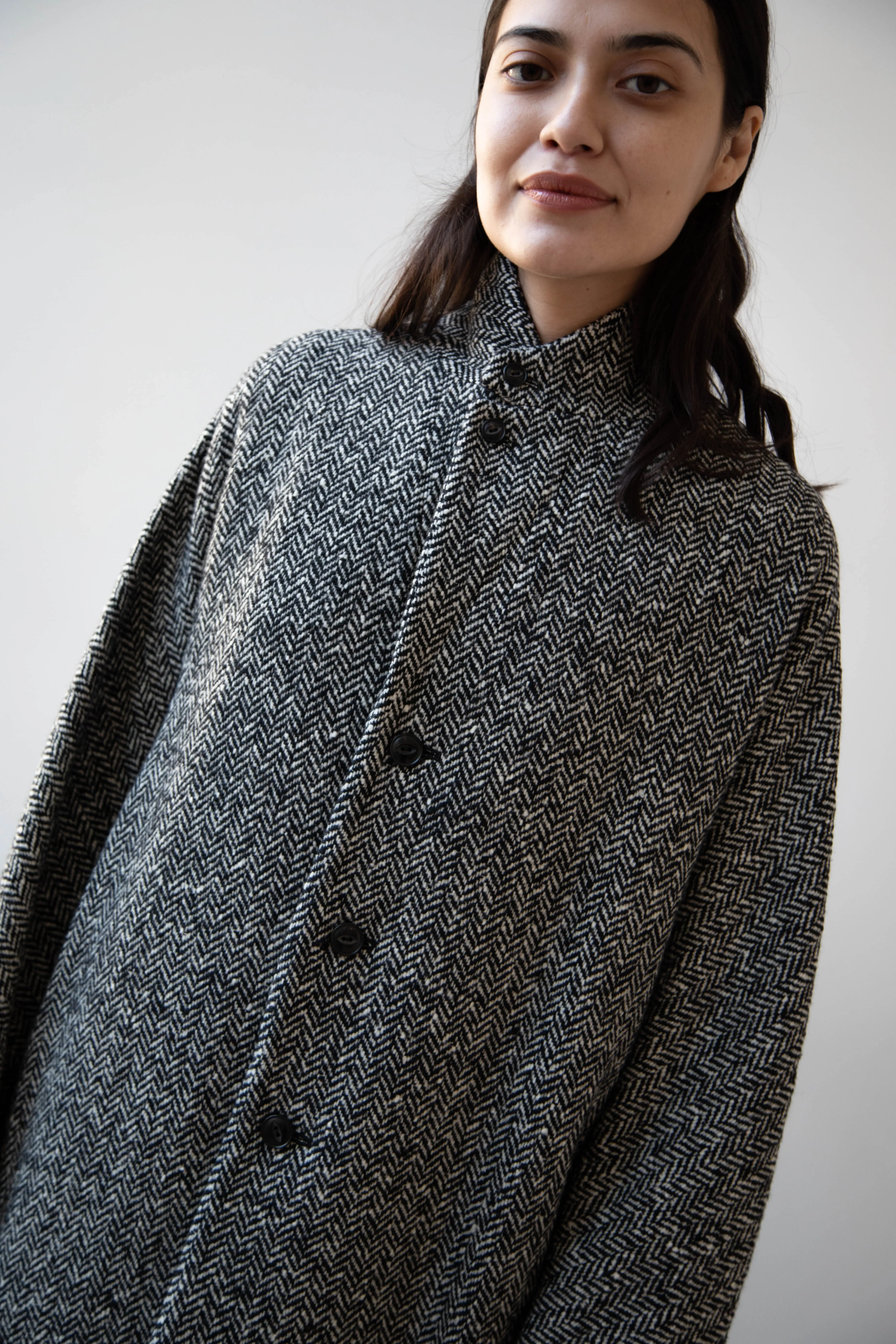 Arts & Science | Grandpa City Coat in Black Herringbone