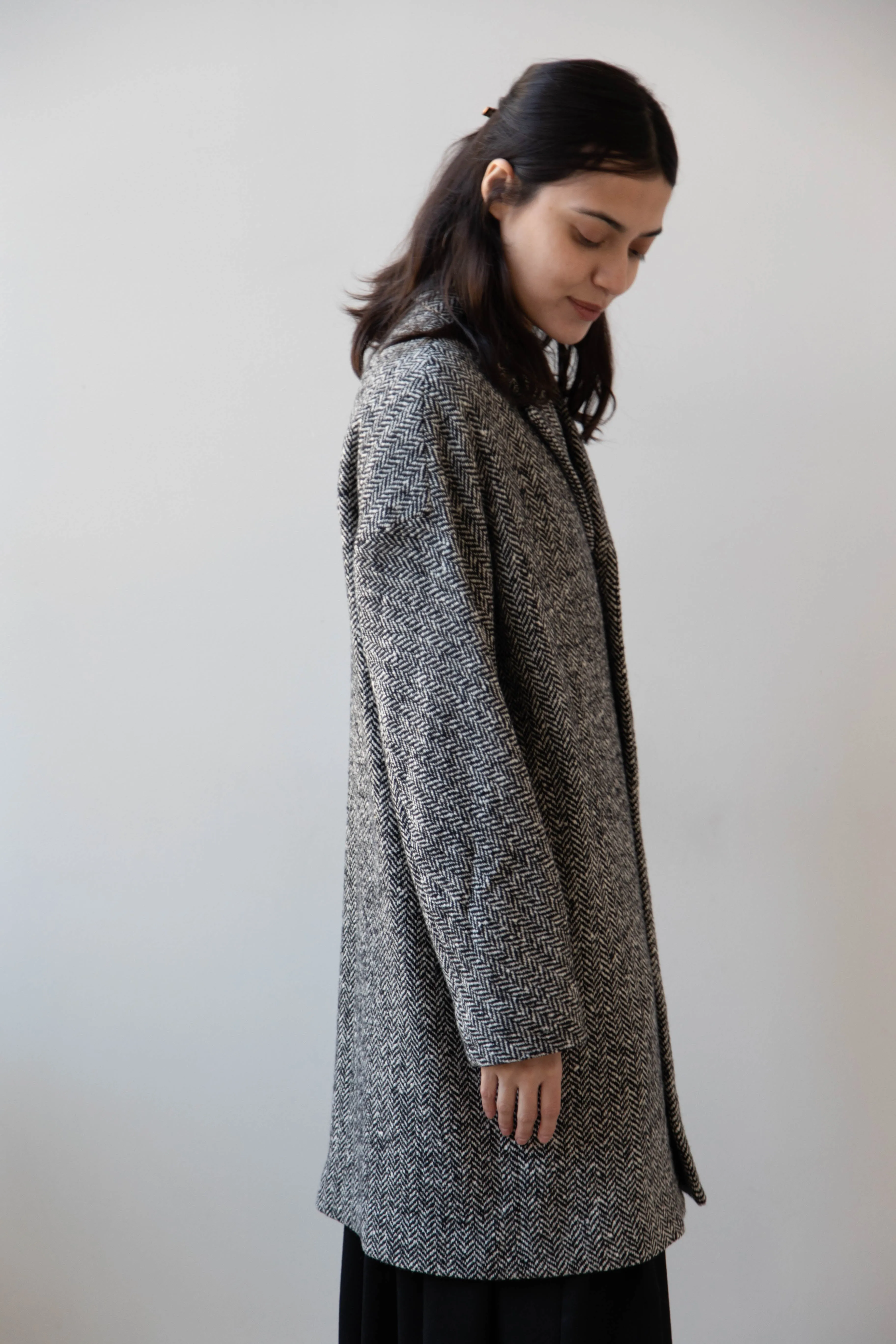 Arts & Science | Grandpa City Coat in Black Herringbone