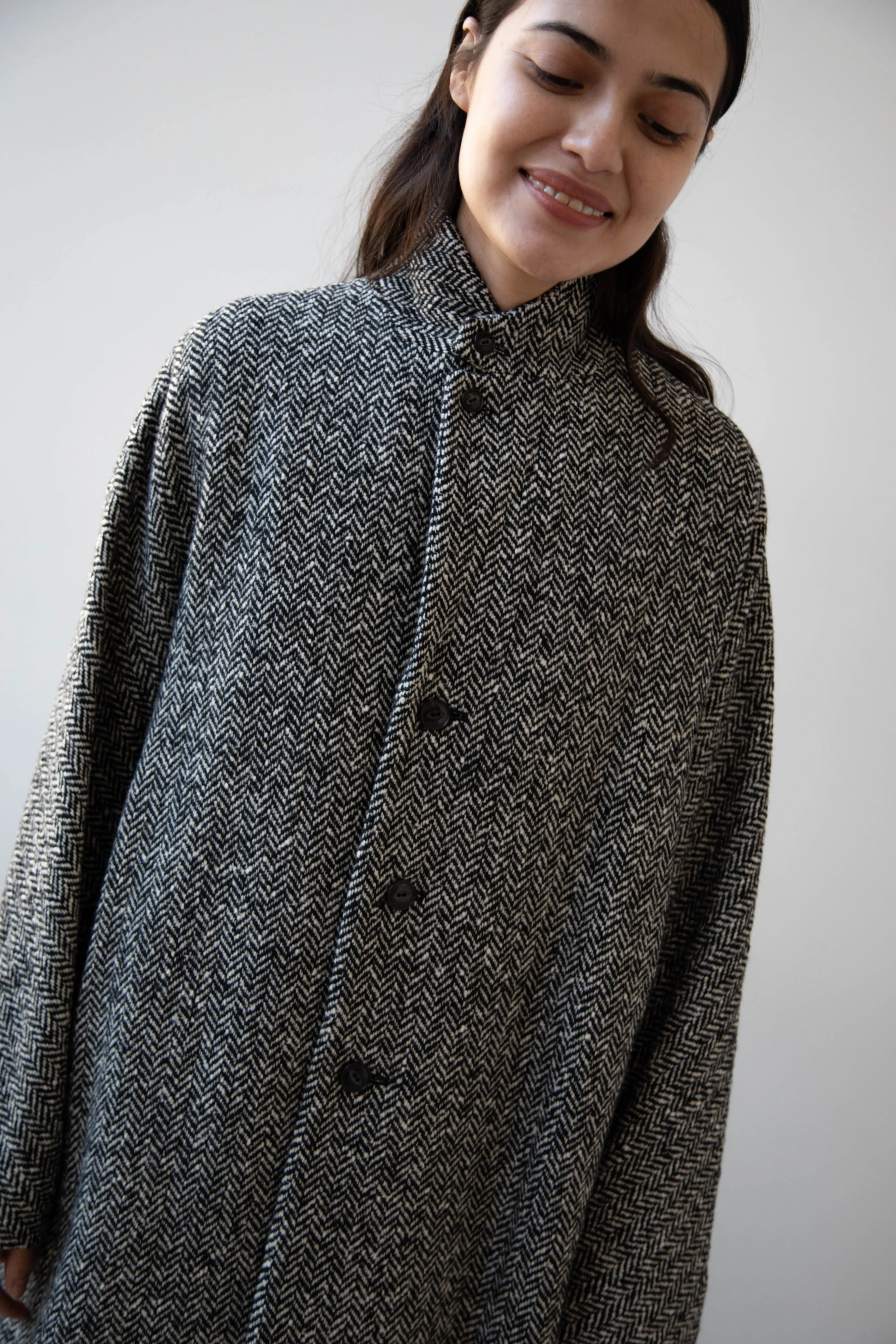 Arts & Science | Grandpa City Coat in Black Herringbone