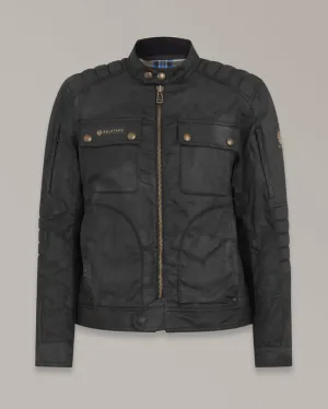 BELSTAFF ROBERTS WAXED COTTON VENTED MOTORCYCLE JACKET - BLACK