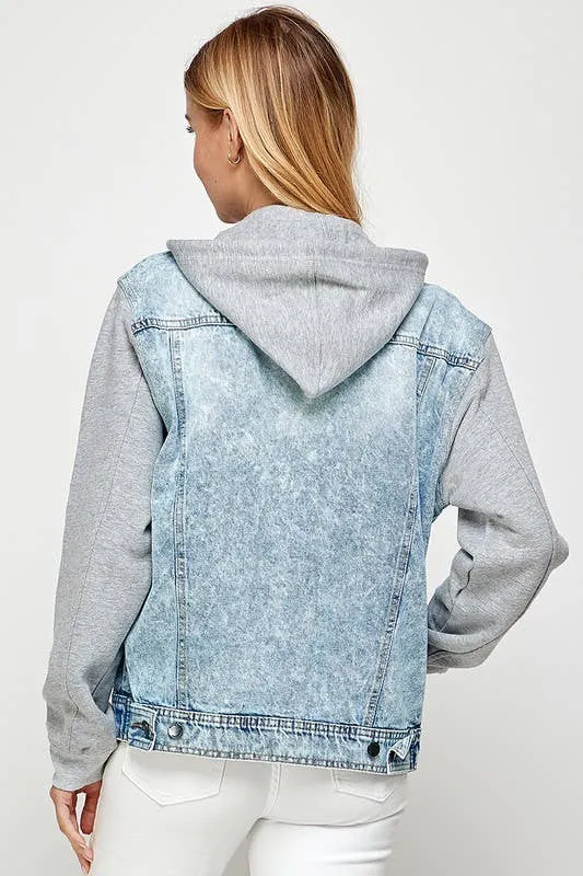 BOYFRIEND HOODED DENIM JACKET