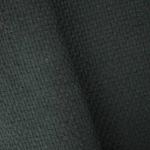 Classic Black Basket/Twill Wool Blend Doubleweave Jacketing Fabric