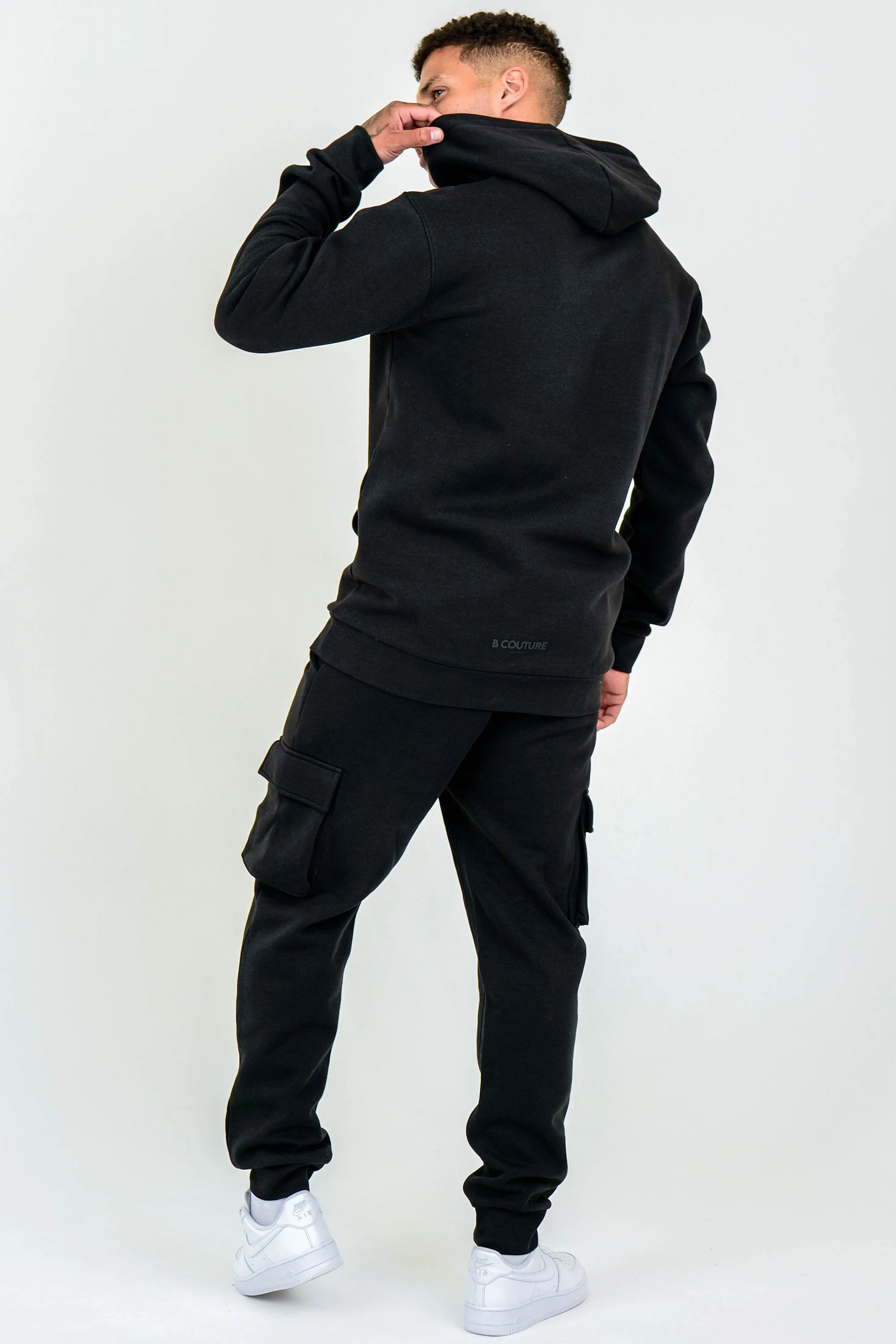 Compton Street Cargo Fleece Tracksuit - Black