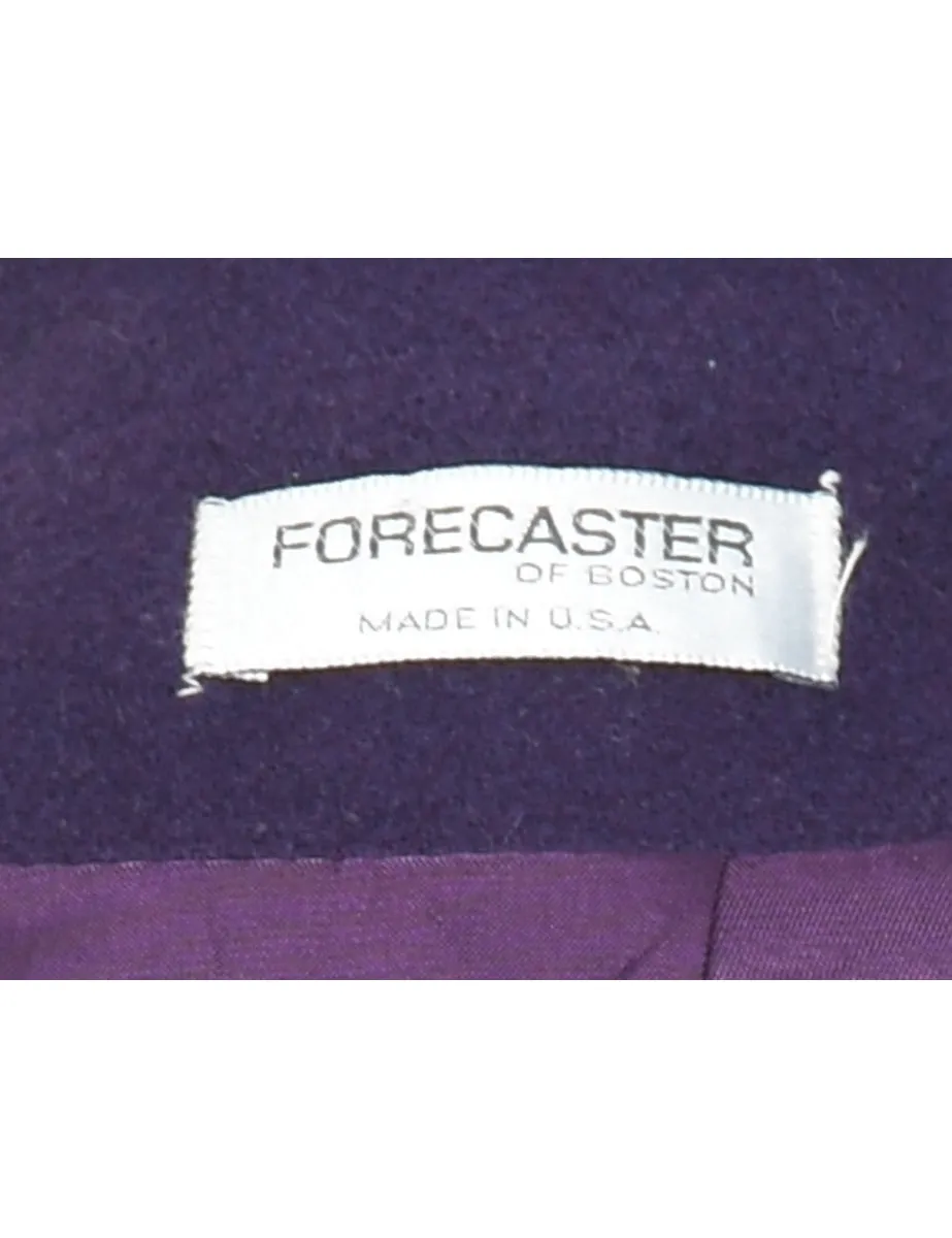 Double Breasted Purple Classic Wool Coat - L