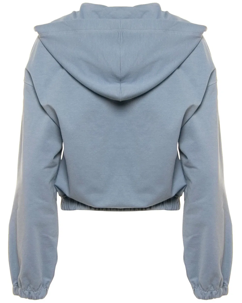 Dusty Blue Monili V Neck Hoodie