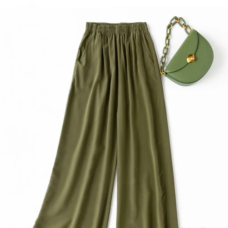 Elastic Waist Cropped Trousers