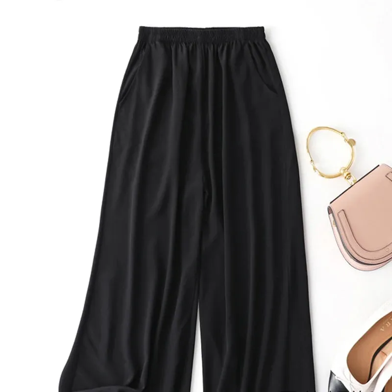 Elastic Waist Cropped Trousers