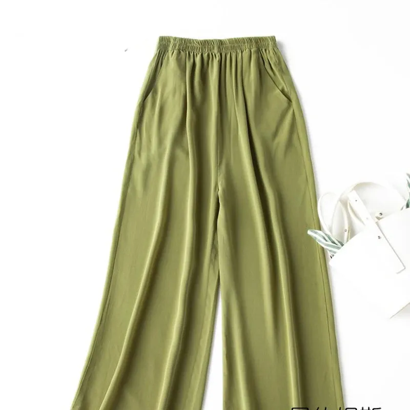 Elastic Waist Cropped Trousers