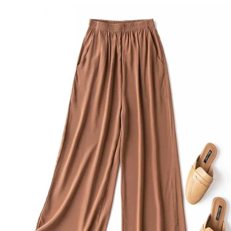 Elastic Waist Cropped Trousers