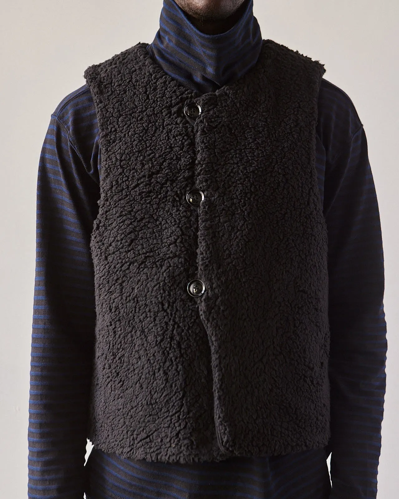 Engineered Garments Fake Melton Over Vest, Black