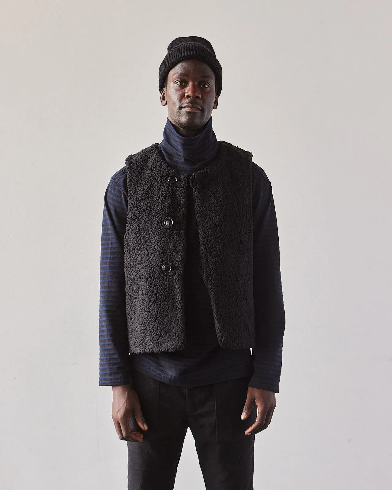 Engineered Garments Fake Melton Over Vest, Black