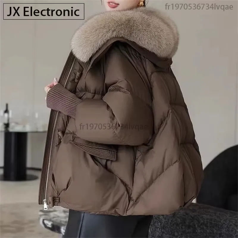 Fusion Stylish Winter Womens Warm Coat New Thicken Fur Collar Jacket Short down Cotton Casual Wear