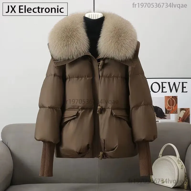 Fusion Stylish Winter Womens Warm Coat New Thicken Fur Collar Jacket Short down Cotton Casual Wear