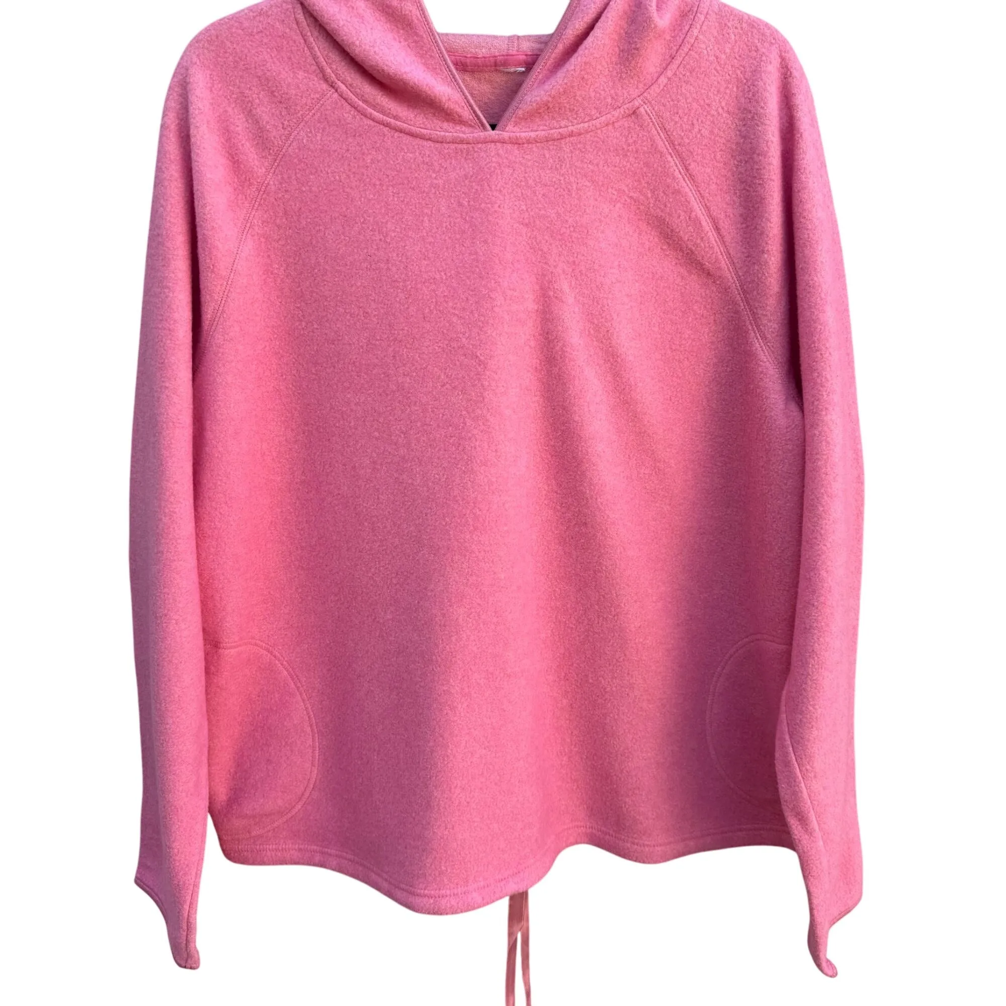 Gap Pink Hooded Fleece Pullover Drawstring Hem Kangaroo Pocket Hoodie Sweatshirt XL