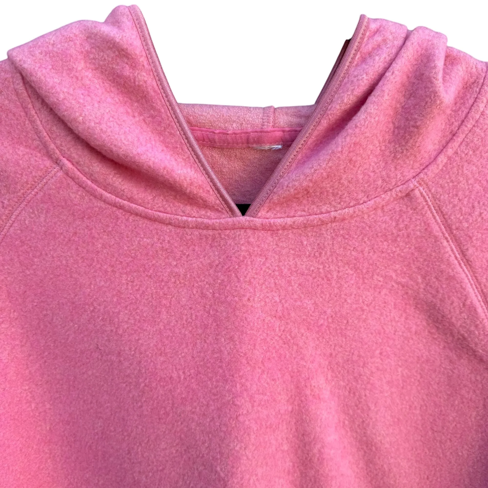 Gap Pink Hooded Fleece Pullover Drawstring Hem Kangaroo Pocket Hoodie Sweatshirt XL