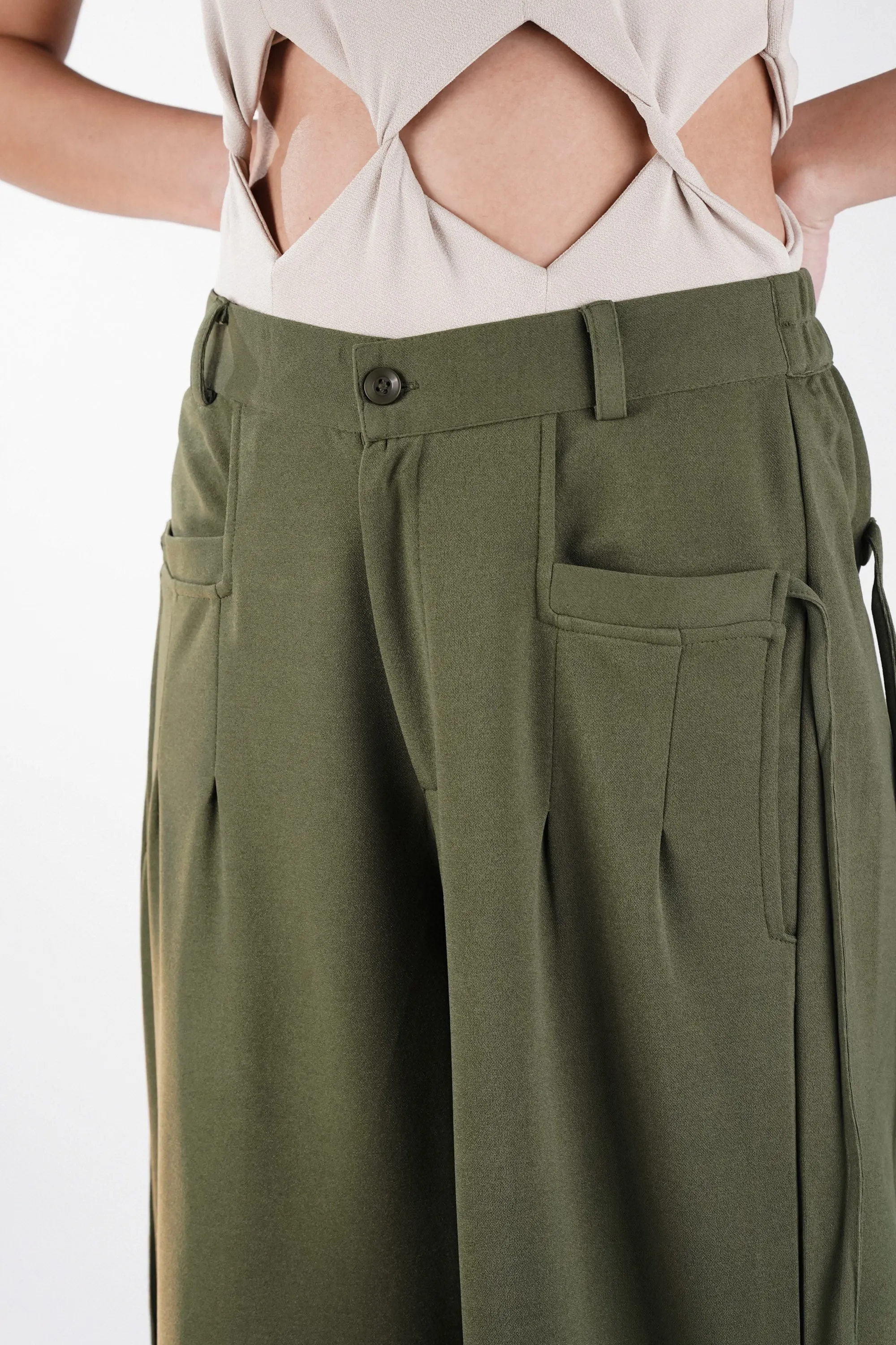 Green Pants with Pocket Strings