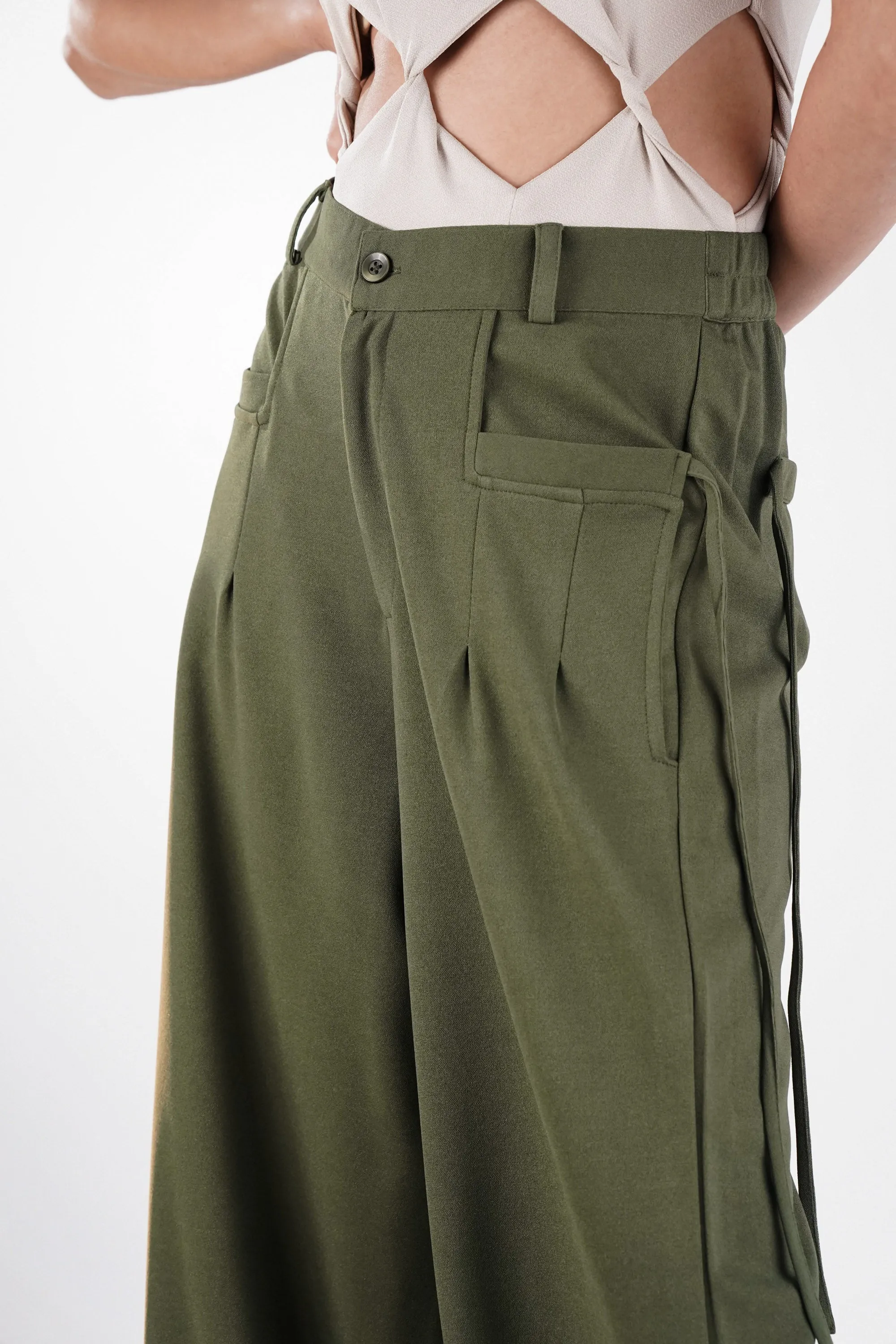 Green Pants with Pocket Strings