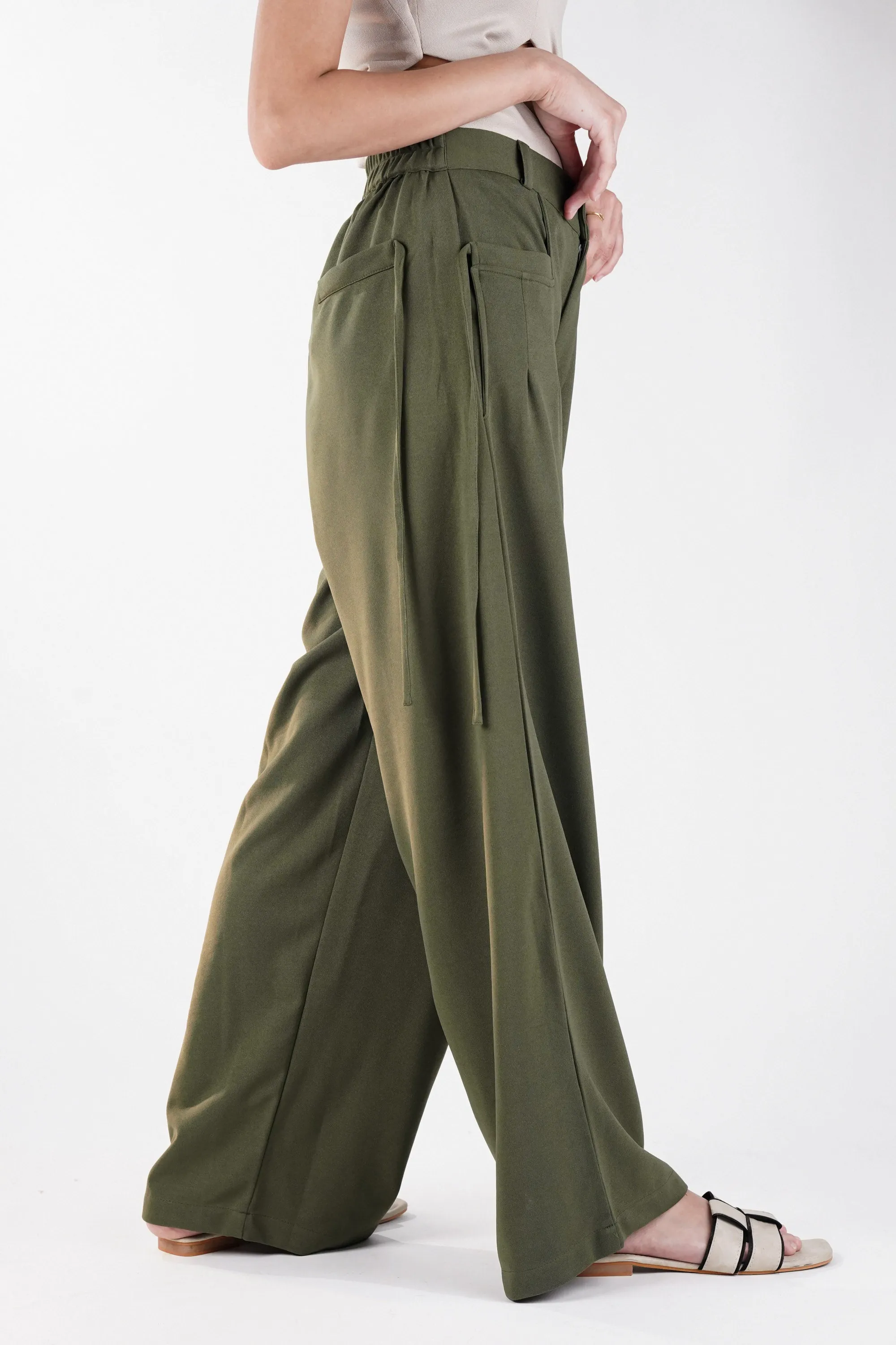 Green Pants with Pocket Strings