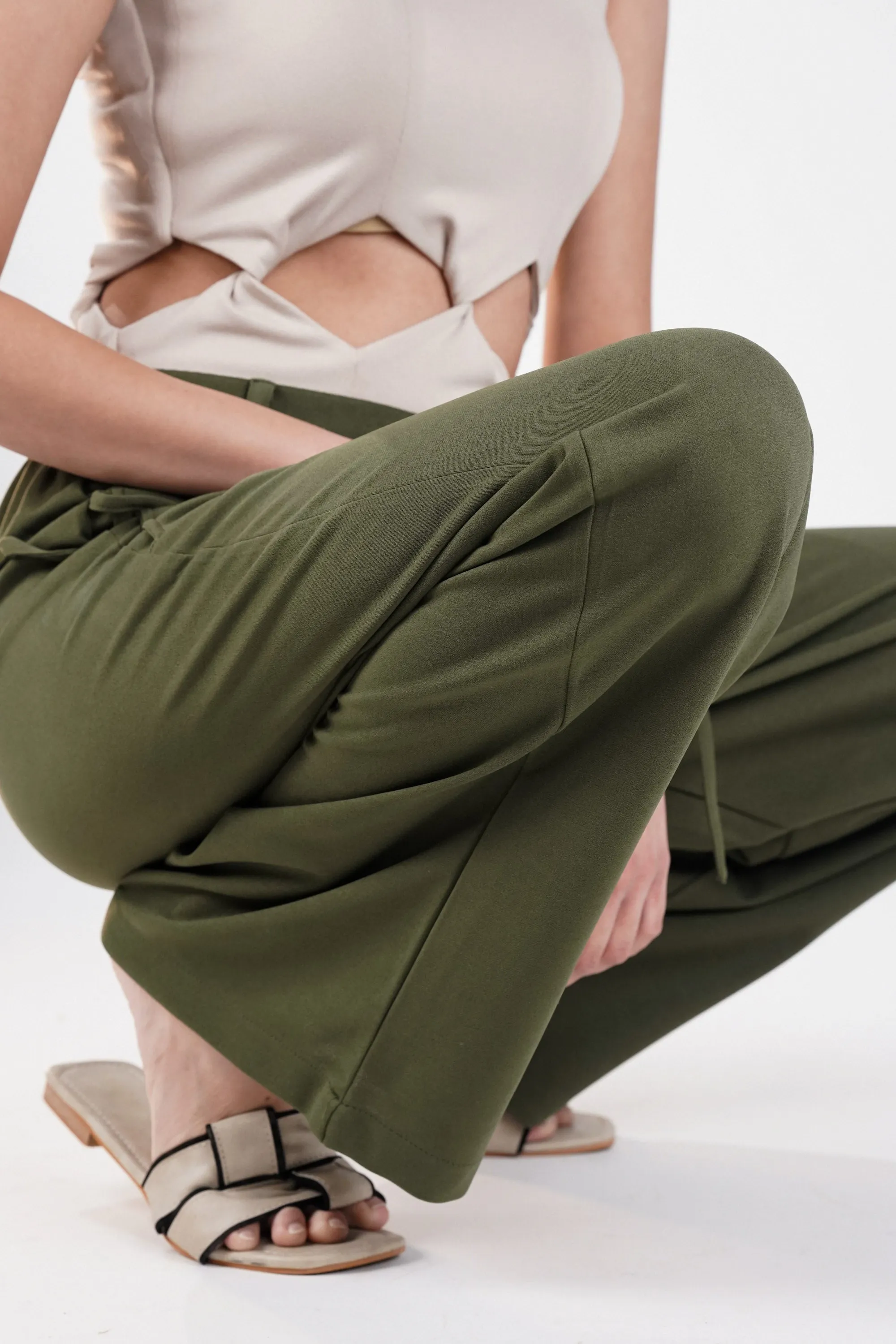 Green Pants with Pocket Strings