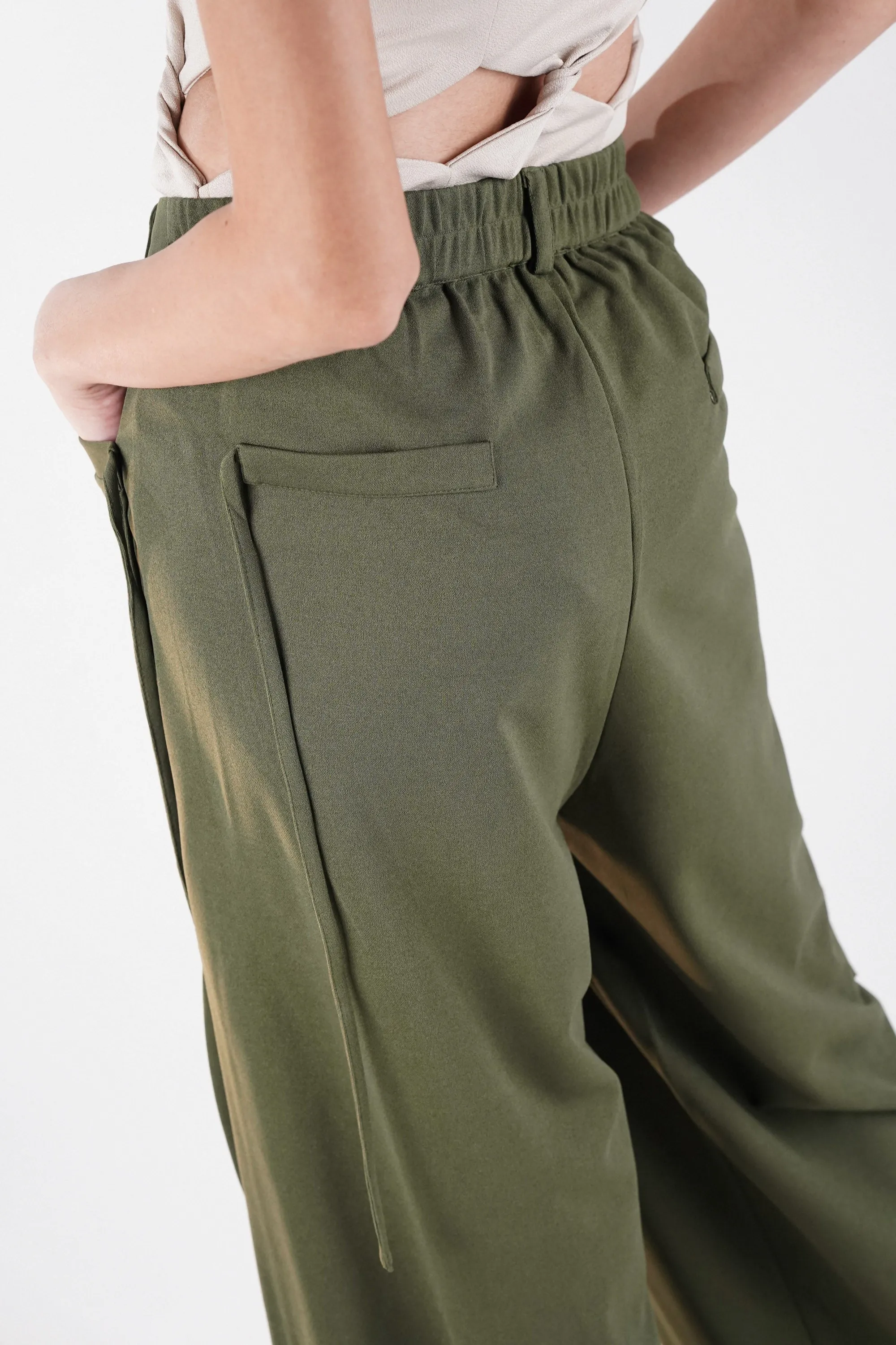 Green Pants with Pocket Strings