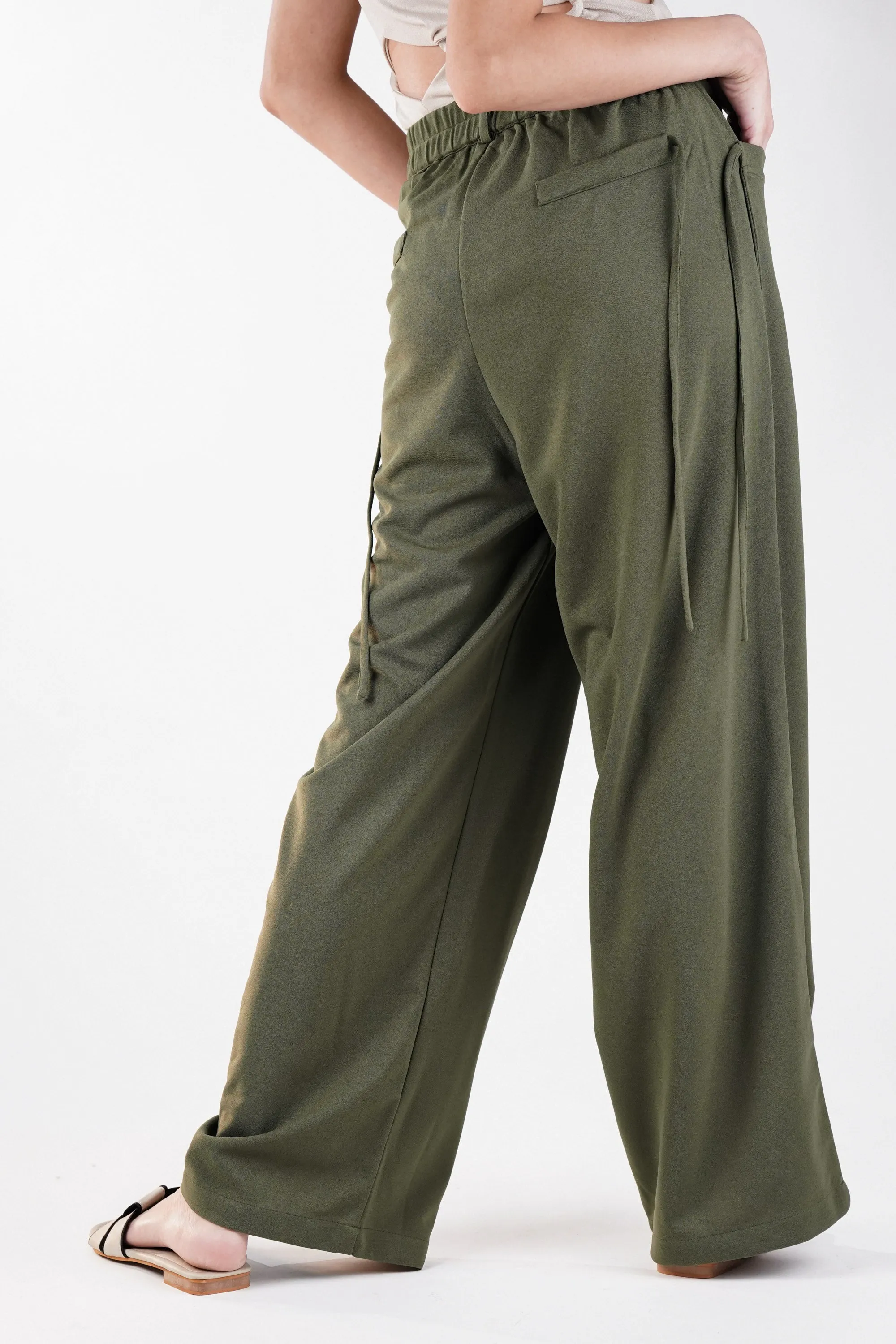 Green Pants with Pocket Strings