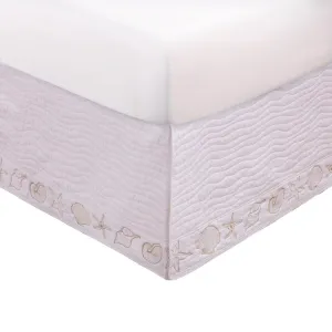 Greenland Home Fashions Coastal Seashell Bed Skirt 18" - White, Twin