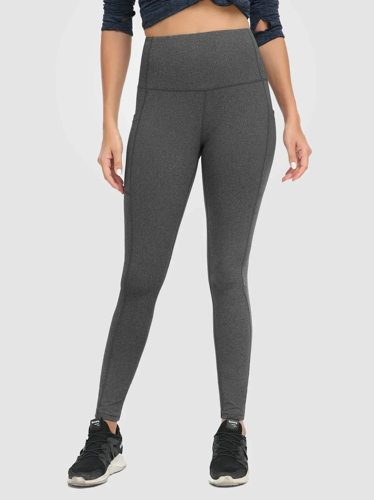 Grey High-waisted Thermal Leggings for Women