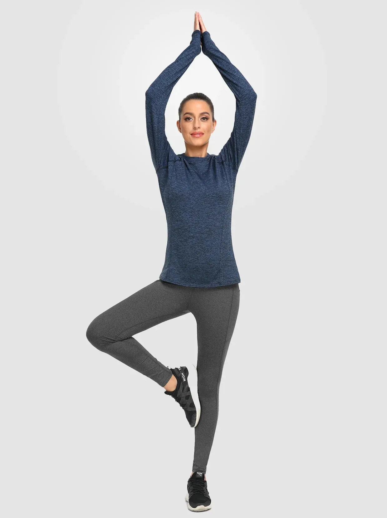 Grey High-waisted Thermal Leggings for Women