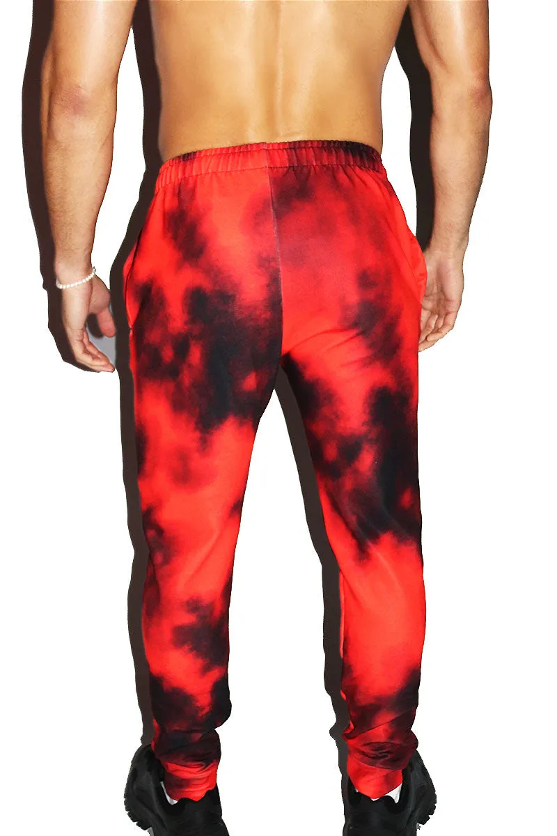 Heat Signature All Over Print Sweatpants- Red