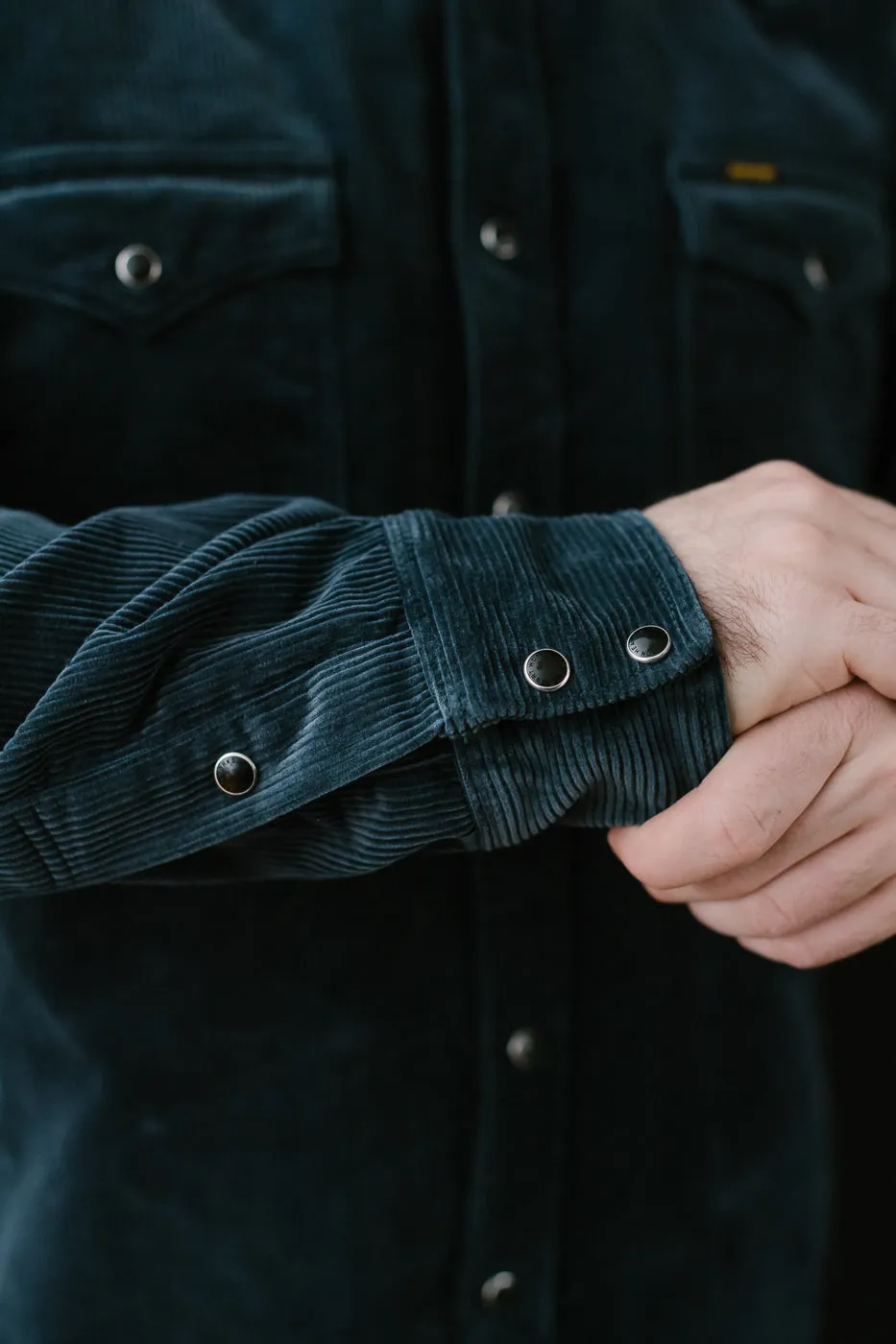 IHSH-398-NAV - 11oz Corduroy Western Shirt - Navy