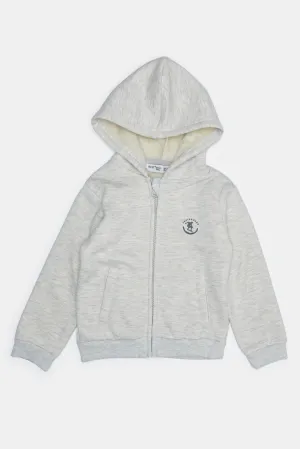 Infant Boys Grey Hooded Sweatshirts