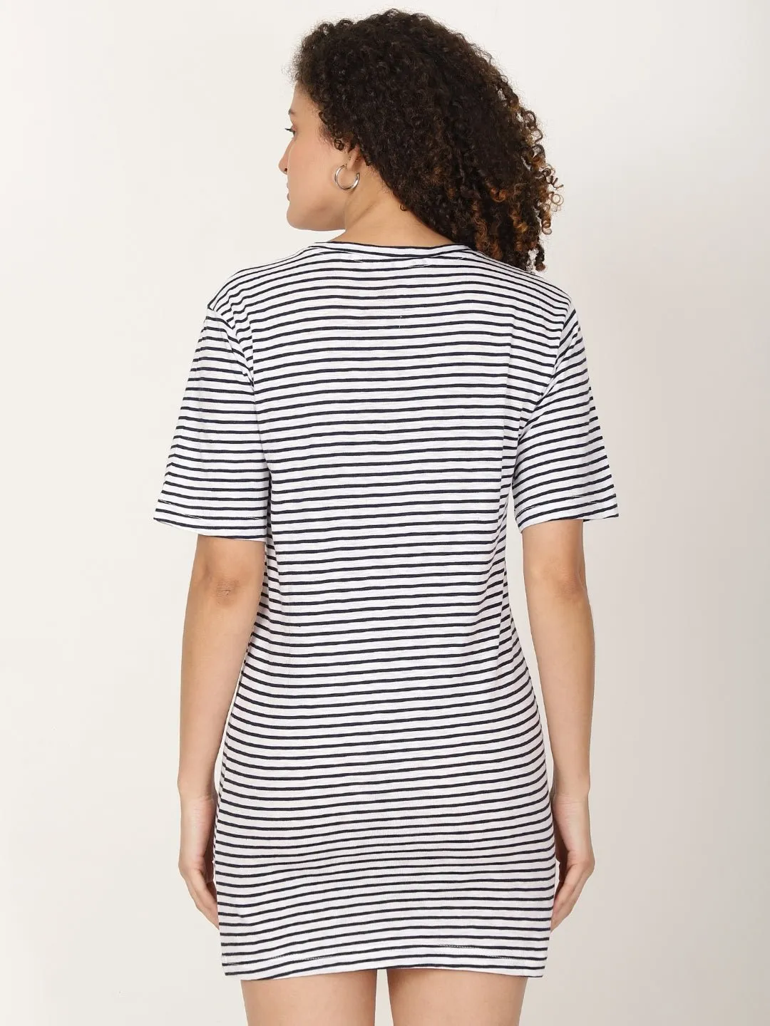 Knitted T-shirt Dress Horizontal Stripes