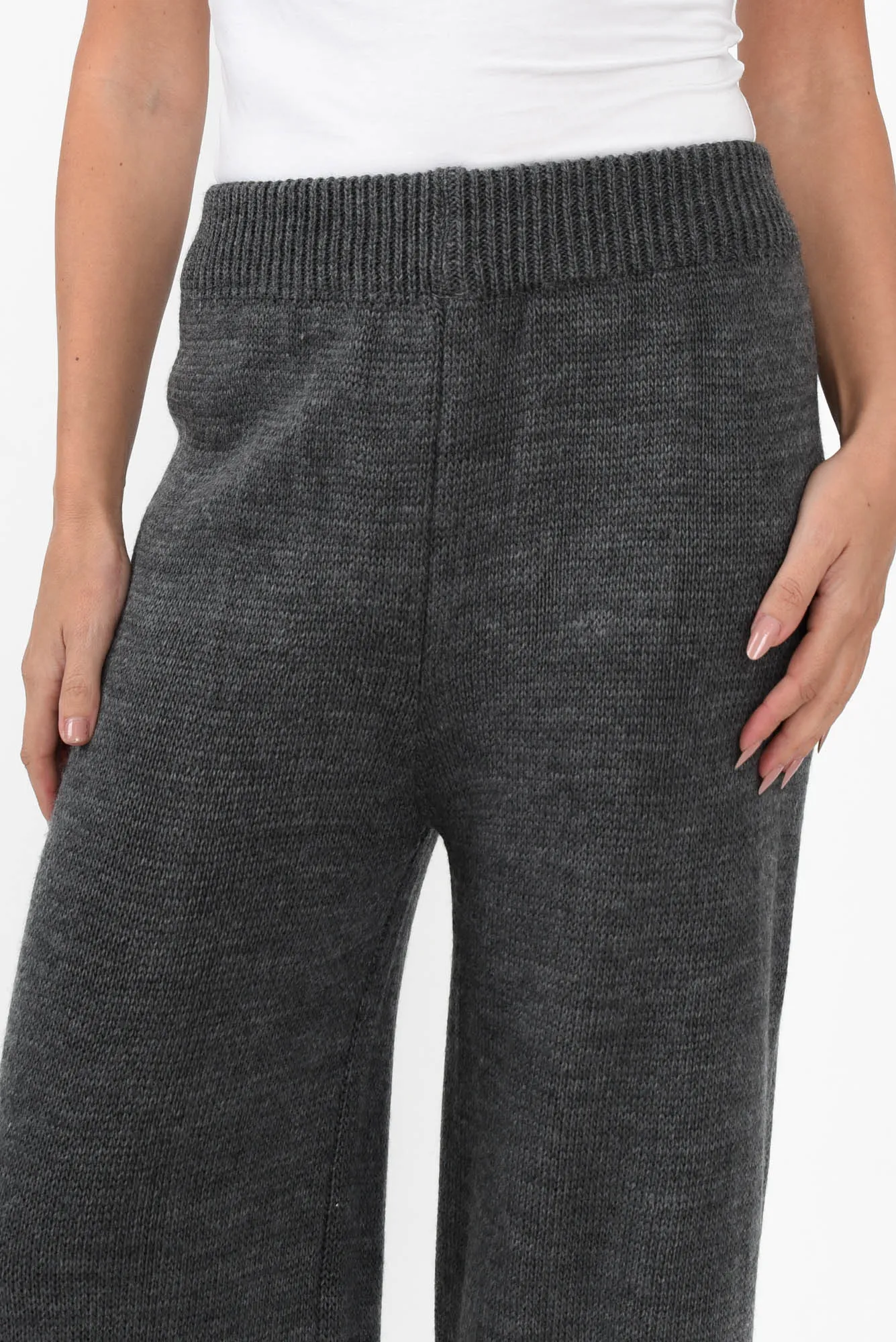 Mahalia Charcoal Trim Knit Pants