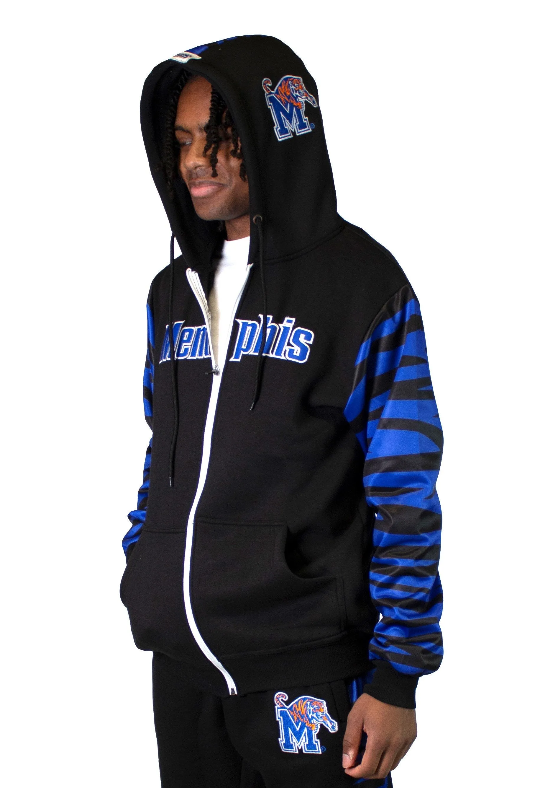 Memphis Tigers Men's Fleece Full Zip-Up Hoodie