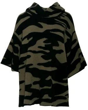 Military Camo Hooded Poncho