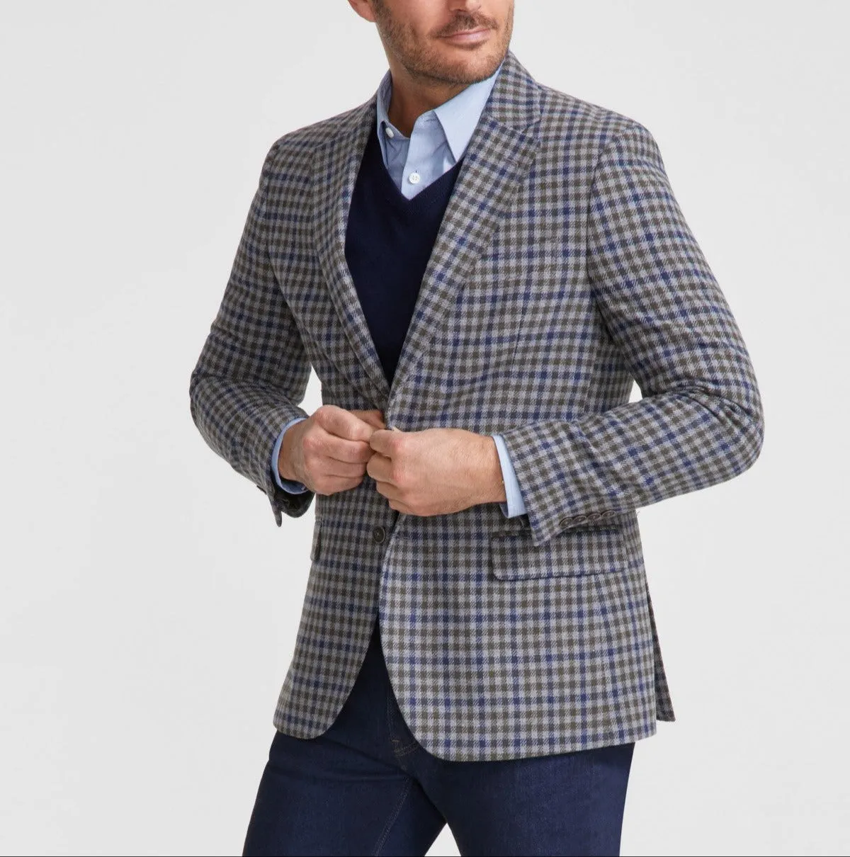 Nautica Men's Modern-Fit Gray Check Tweed Sport Coat