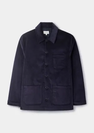 Navy Cotton-Corduroy Chore Jacket