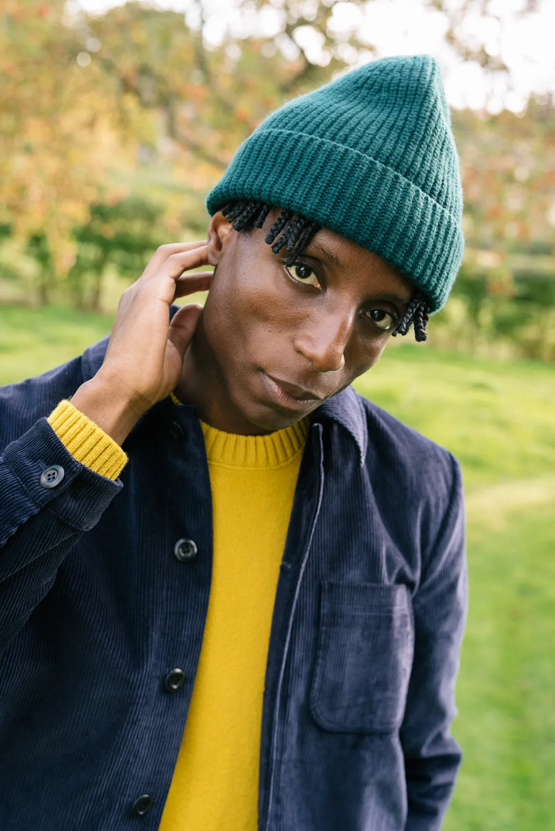 Navy Cotton-Corduroy Chore Jacket