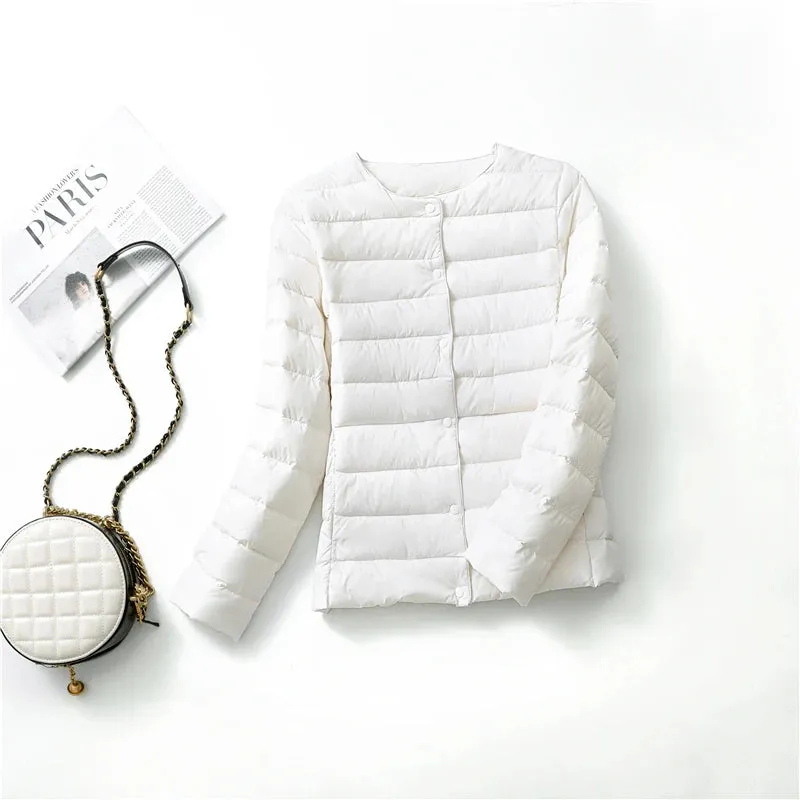 New Arrivals Autumn Winter Warm Women White Duck Down Slim Jackets