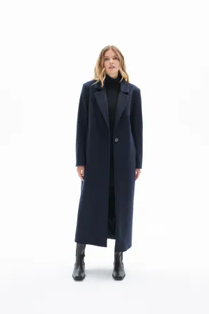 ONE BUTTON CLASSIC NAVY COAT