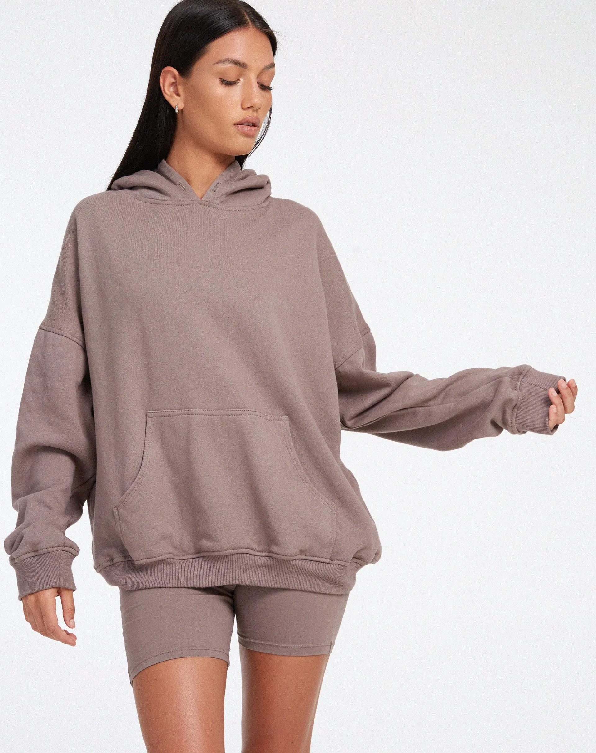 Oversize Hoodie in Fleece Antler