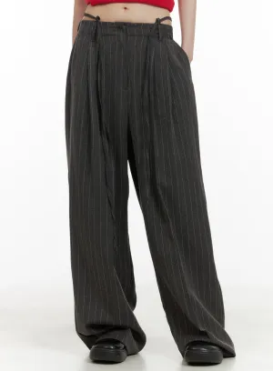 Pintuck Stripe Wide Trousers CA418