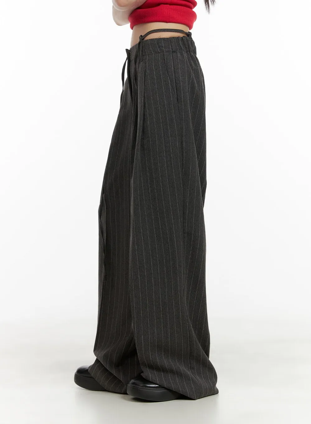 Pintuck Stripe Wide Trousers CA418