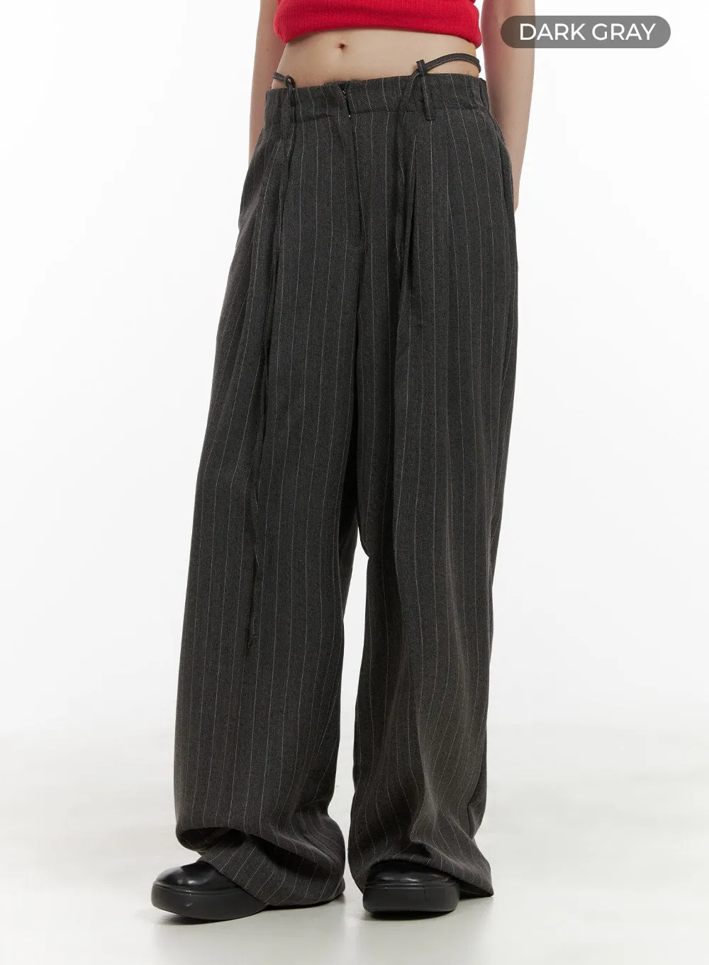 Pintuck Stripe Wide Trousers CA418