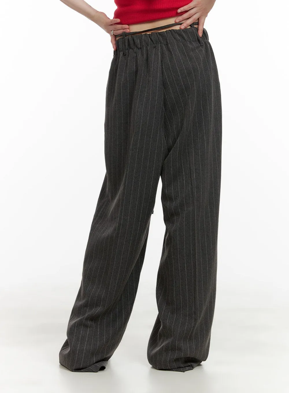 Pintuck Stripe Wide Trousers CA418