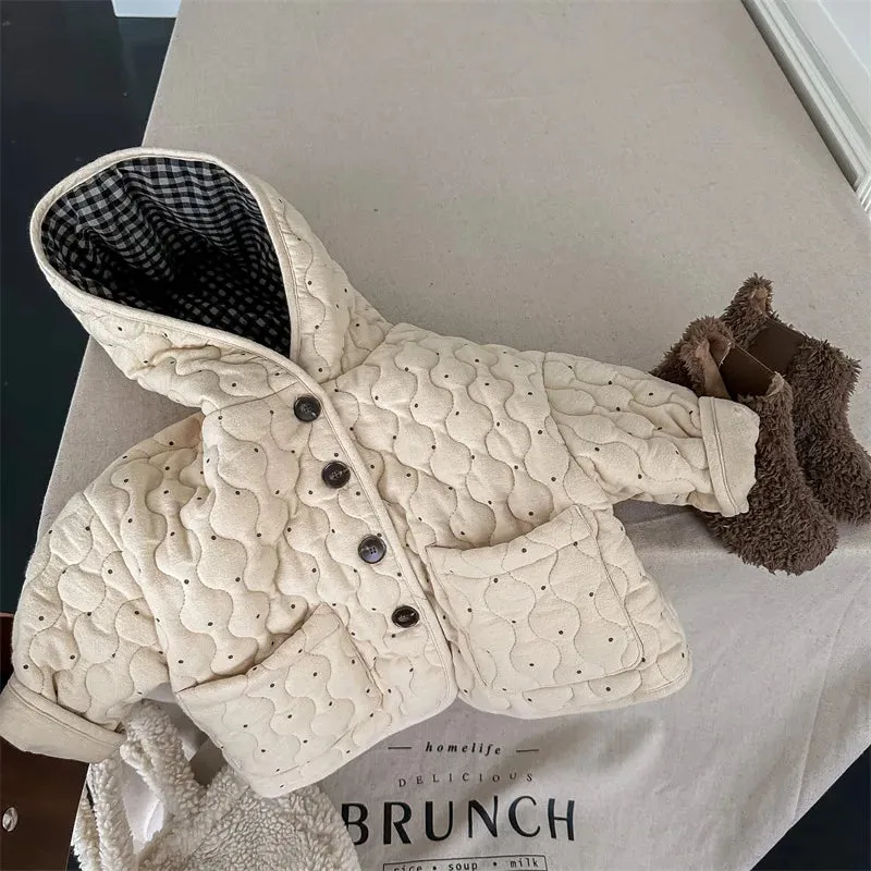 Polka Dot Hooded Coat