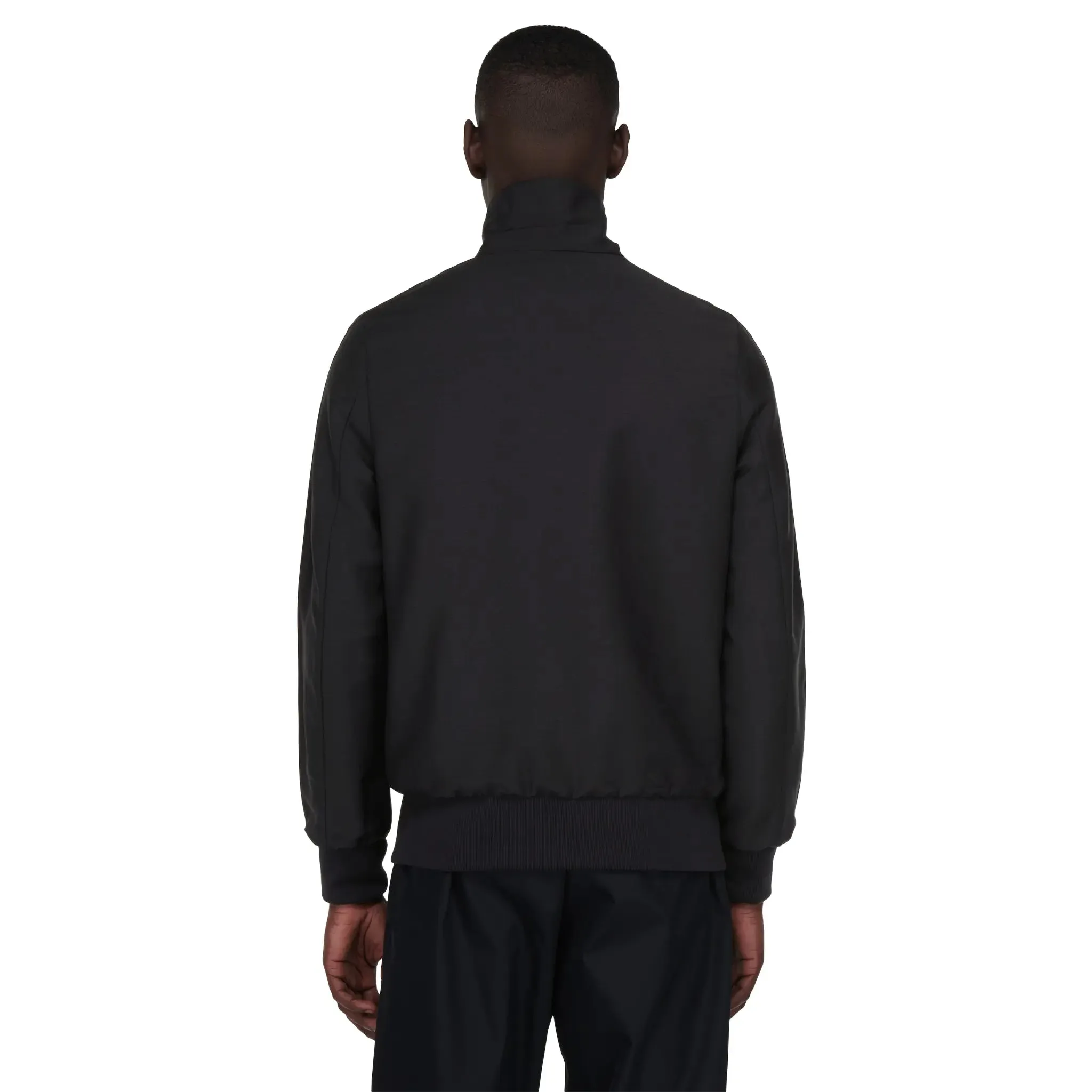 Prada Mohair And Wool Logo Black Track Jacket